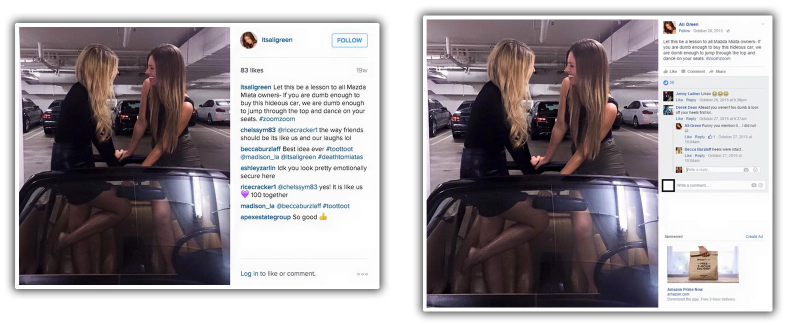 Illustration for article titled Models Who Danced In Miata Get Track Drive Video After They Got Rape Threats